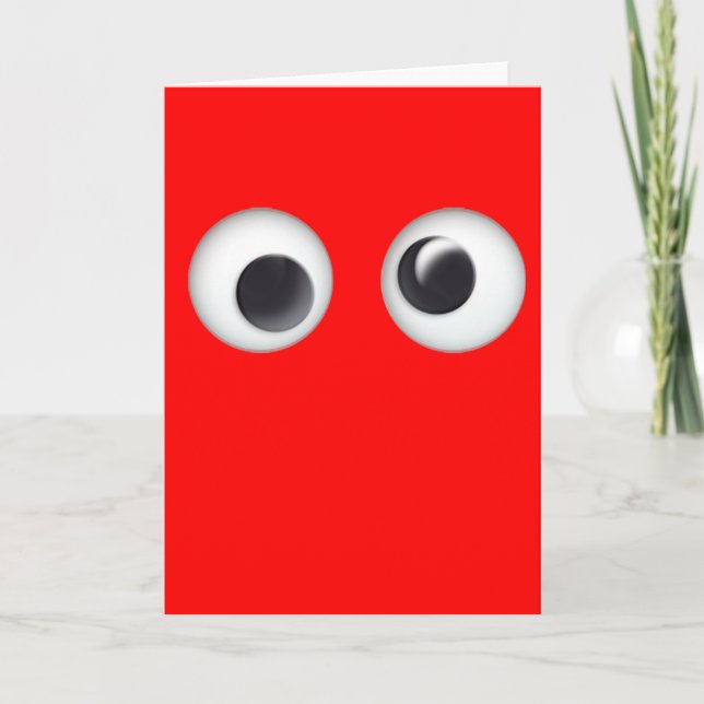 Red Googly Eyes Valentine's Day Karte (Vorderseite)