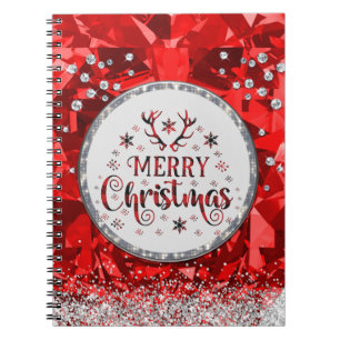 Red Gorgeous Emerald Frohe Weihnachten Notizblock