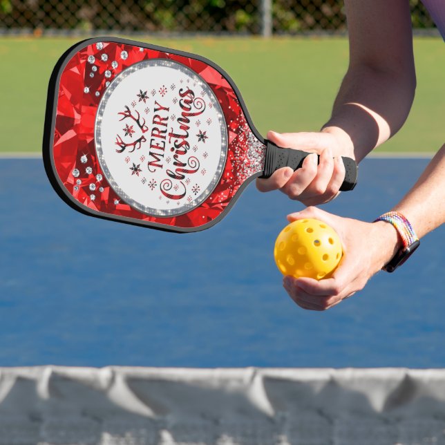 Red Gorgeous Emerald Frohe Weihnachten Pickleball Schläger (InSitu)