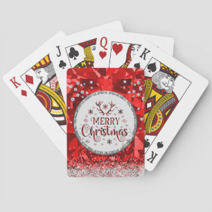 Red Gorgeous Emerald Frohe Weihnachten Spielkarten