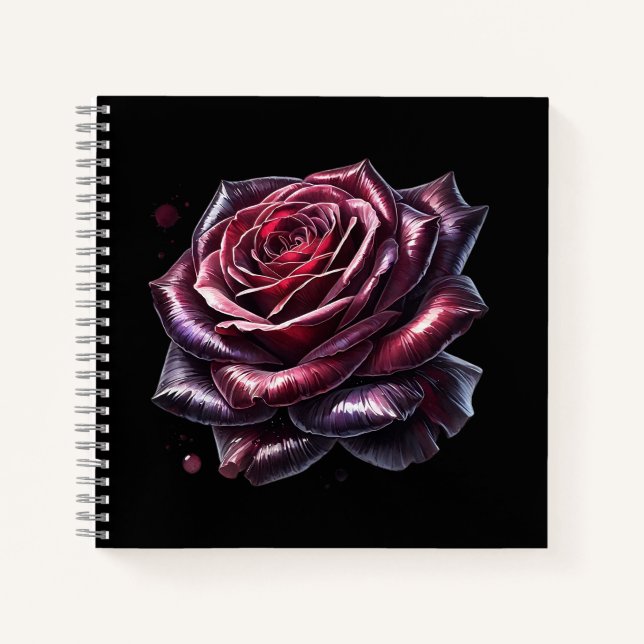 Red Gothic Rose Notizbuch (Vorderseite)