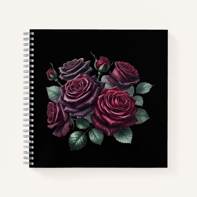 Red Gothic Roses Notizbuch (Vorderseite)