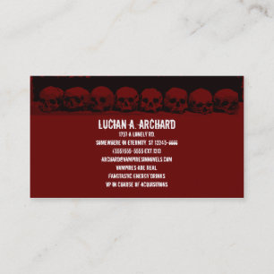 Red Gothic Skulls Business Card Visitenkarte