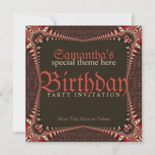 Red Gothic Special Thema Geburtstagsparty Einladun Einladung