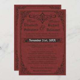 Red Gothic Viktorianisch Damask Einladung