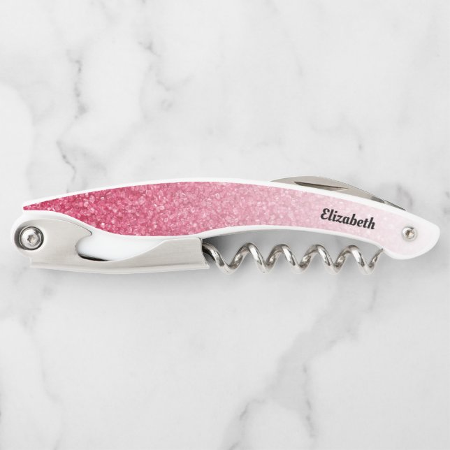 Red Gradient Glitzer Kellnermesser (Vorderseite)