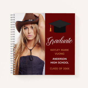 Red Graduate Foto Autograph Abschluss Guest Notizbuch