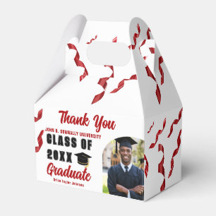 Red Graduate Foto Class of 2025 Graduation Party Geschenkschachtel