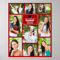 Red Graduate Foto Collage Custom Graduate Party