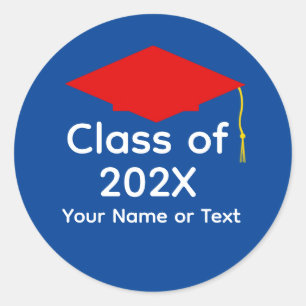 Red Graduation Cap #1-5 Stickers