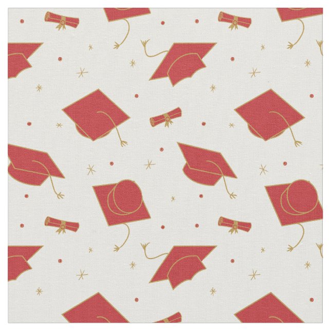 Red Graduation Cap Toss Stoff (Nahaufnahme)