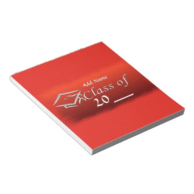 Red Graduation Party favorisiert Candy Wrappers Notizblock (angewinkelt)
