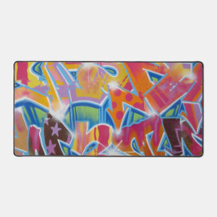 Red Graffiti Design Desk Mat Schreibtischunterlage