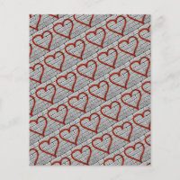 Red Graffiti Hearts Scrapbook Paper