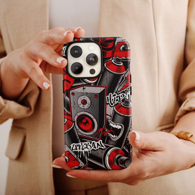 Red Graffiti Style iPhone | iPhone 14 Case-Mate Hülle (Von Creator hochgeladen)