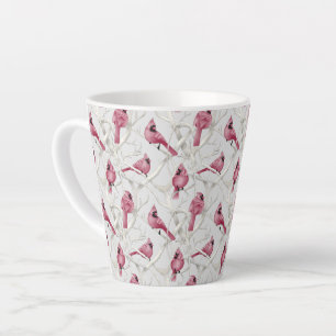 Red & Grau Weihnachts Kardinal Birds Muster Milchtasse