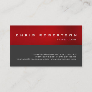 Red Grau White Attraktive Charming Business Card Visitenkarte