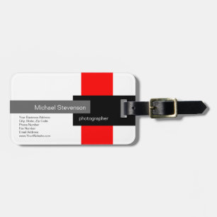Red Grau White Black Minimalistisch Modern Schlich Gepäckanhänger
