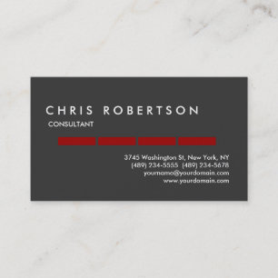 Red Gray Attraktive Charming Business Card Visitenkarte