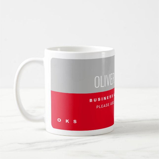Red Gray Beruflich Name Kaffeemaschine Tasse (Links)