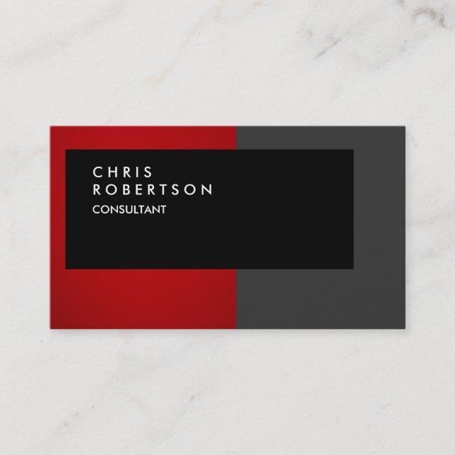 Red Gray Black Creative Business Card Visitenkarte (Vorderseite)