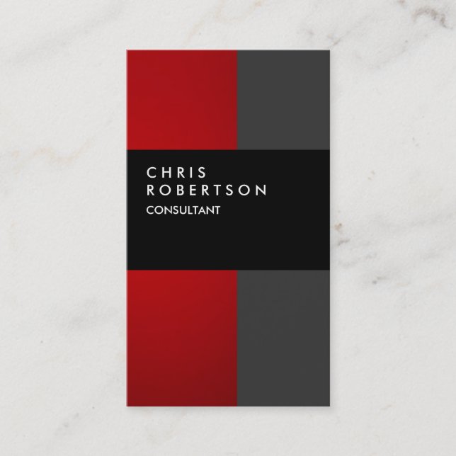 Red Gray Black Creative Business Card Visitenkarte (Vorderseite)