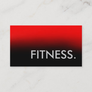 Red Gray Black Trainer Fitness Business Card Visitenkarte
