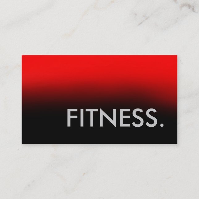 Red Gray Black Trainer Fitness Business Card Visitenkarte (Vorderseite)