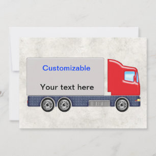 Red & Gray Delivery Truck kundenspezifisch Einladung