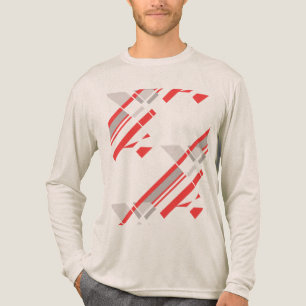 Red Gray Diagonal Shapes Südwest Look Abstrakt Tri-Blend Shirt
