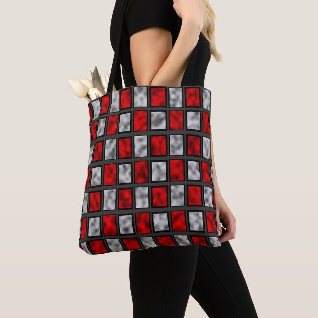 Red Gray Glass gepolstert Tasche (Von Nahem)