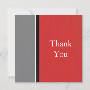 Red Gray Modern Dankeskarte