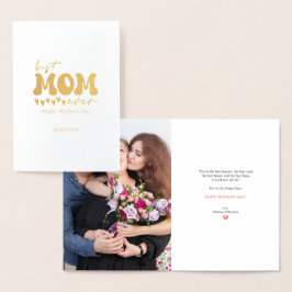 Red Gray Niedlich Best Mama jemals Folienkarte