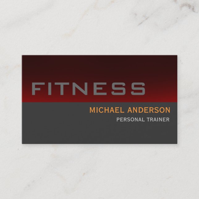 Red Gray Personal Trainer Einzigartige Visitenkart Visitenkarte (Vorderseite)