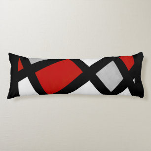 Red Gray Schwarz-weiß Geometric Seitenschläferkissen