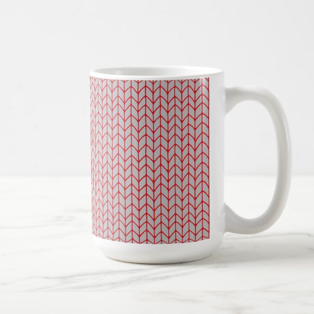 RED GRAY STRICK Tall White Tasse (Rechts)