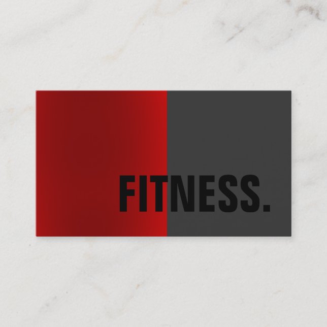Red Gray Stylish Black Trainer Business Card Visitenkarte (Vorderseite)