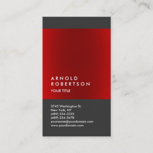 Red Gray Trendy Elegante Berufliche Business Card Visitenkarte