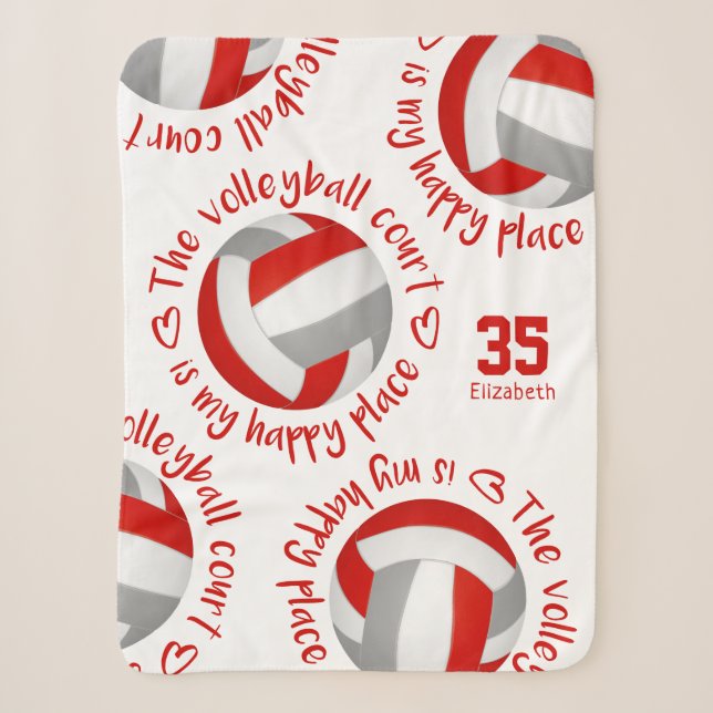 red gray volleyball court happy place typography sherpadecke (Vorderseite)