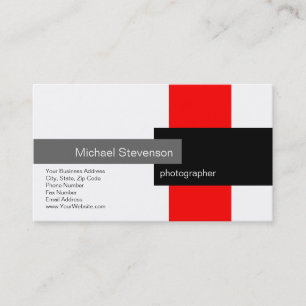Red Gray White Black Business Card Visitenkarte