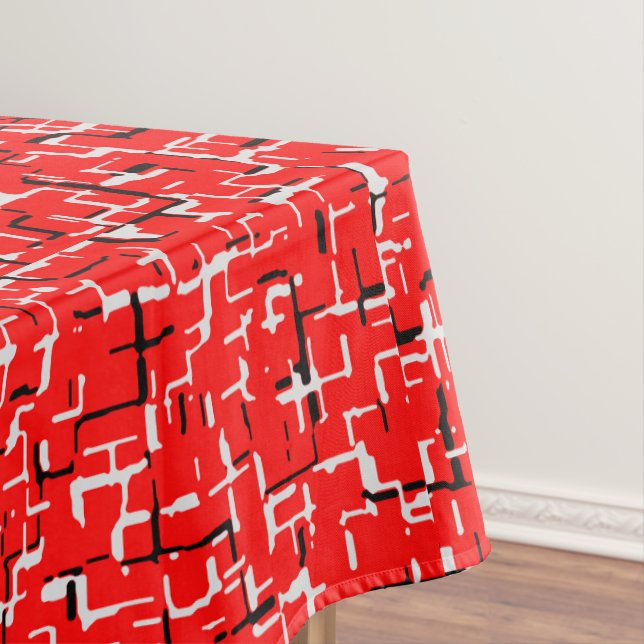 Red Gray White Black Tischdecke (Beispiel)
