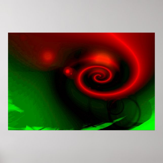 Red Green Abstract Painting Print - Art Posters Poster (Vorne)