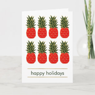 Red Green and Gold Tropical Pineapes Weihnachten