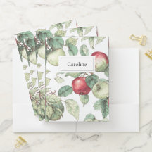 Red Green Apfel Frucht Muster Wasserfarbe Rustikal