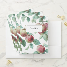 Red Green Apfel Frucht Muster Wasserfarbe Rustikal