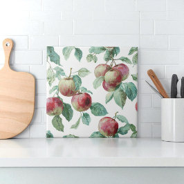 Red Green Apfel Frucht Muster Wasserfarbe Rustikal Fliese