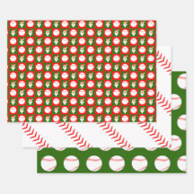 Red & Green Baseball & Santa Matching Weihnachten
