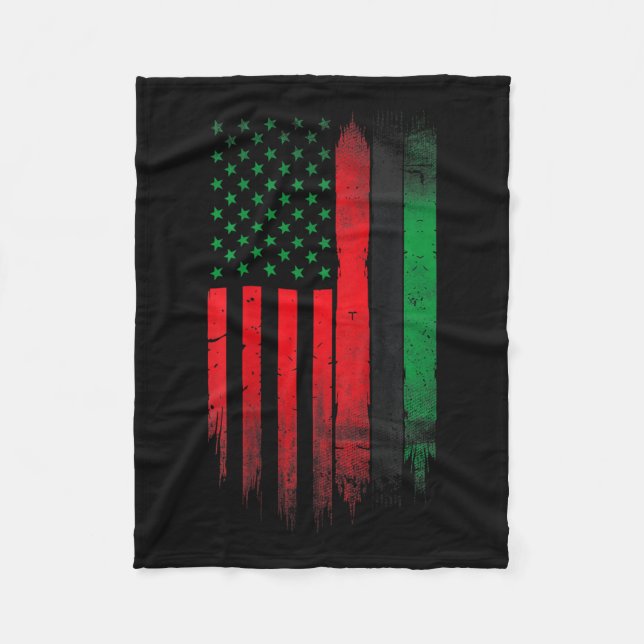 Red Green Black History American African Flag Fleecedecke (Vorderseite)