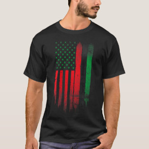 Red Green Black History American African Flag T-Shirt