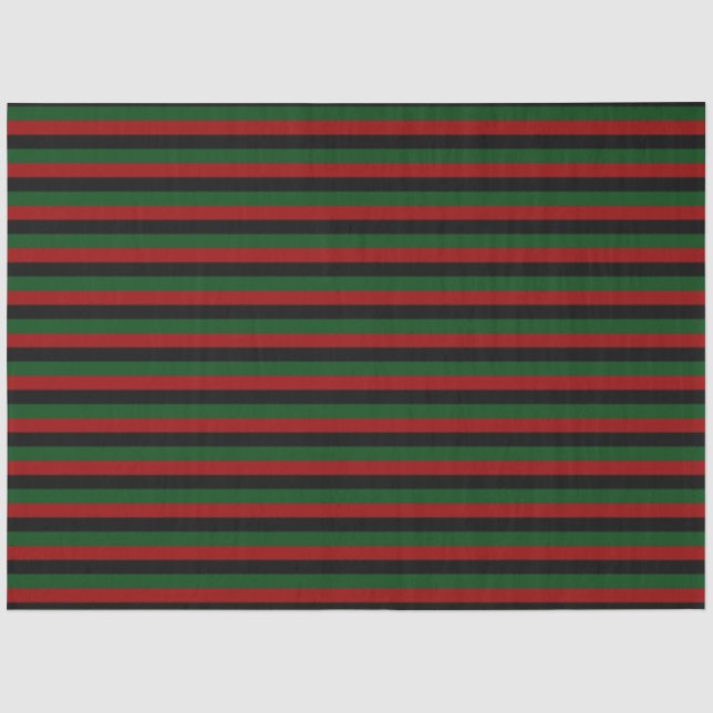 Red Green Black Stripes Pan African Happy Kwanzaa Seidenpapier (Vorderseite)